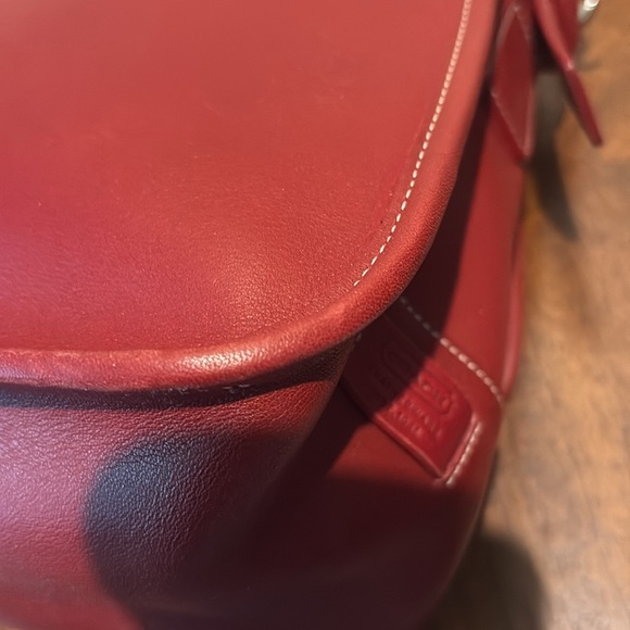 Coach Legacy vintage Duffel Bag smooth leather Red Silvertone HW. Excellent - Picture 11 of 17
